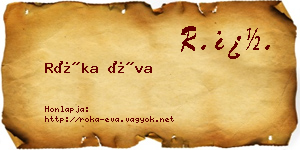 Róka Éva névjegykártya